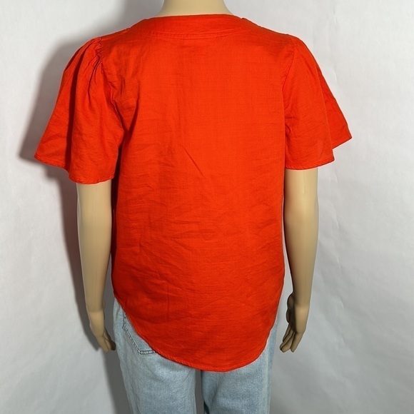 Knox Rose Warm Orange Blouse Top (8L98M9) - Picture 2 of 4